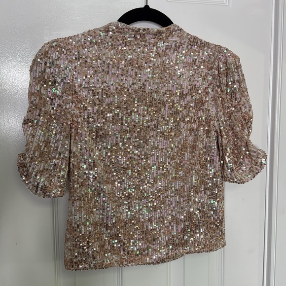 Heartloom Pink Sequin Wrap Top - Picture 8 of 10